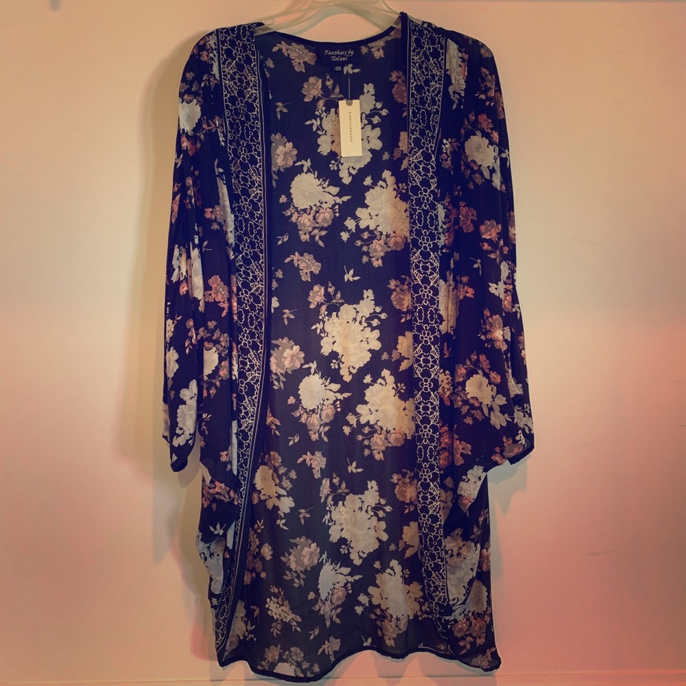 NWT Anthropologie Gorgeous Floral Kimono Shawl